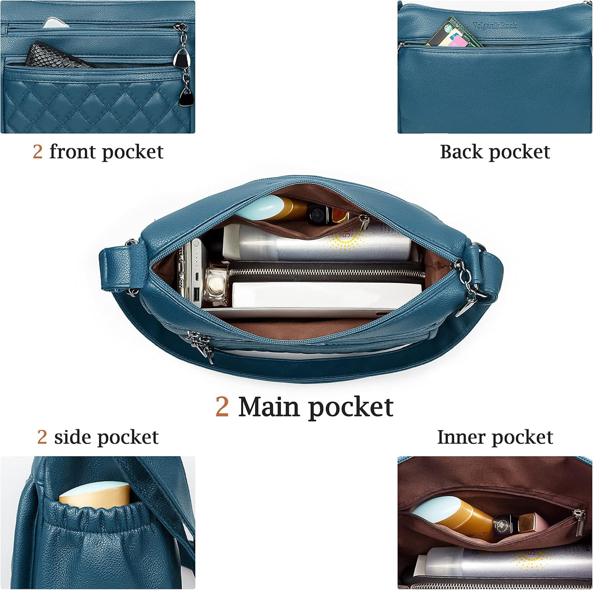 Crossbody Purse for Women Ladies Soft PU Leather Shoulder Bag Medium Roomy Handbag Fashion Tote Top Handle Satchel