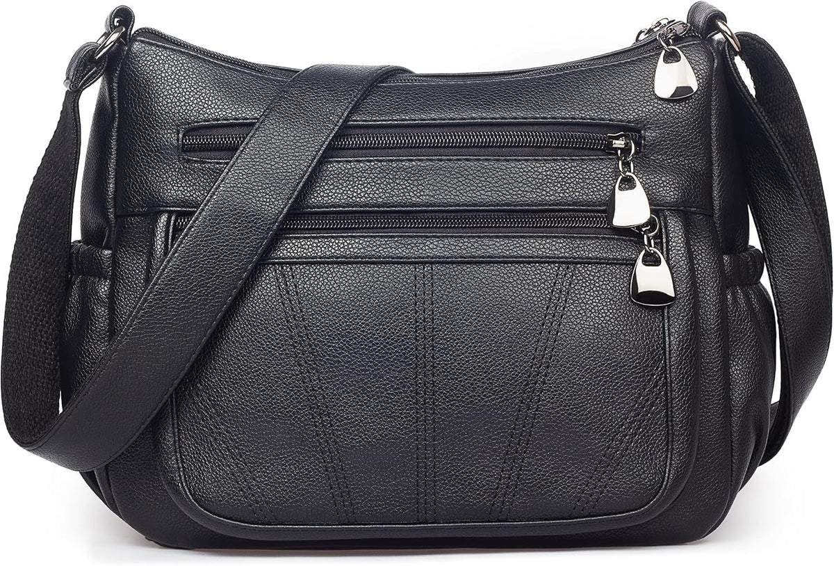 Crossbody Purse for Women Ladies Soft PU Leather Shoulder Bag Medium Roomy Handbag Fashion Tote Top Handle Satchel