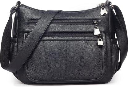 Crossbody Purse for Women Ladies Soft PU Leather Shoulder Bag Medium Roomy Handbag Fashion Tote Top Handle Satchel