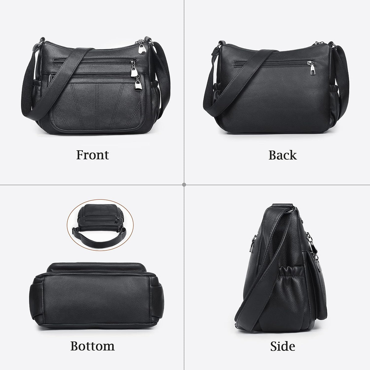 Crossbody Purse for Women Ladies Soft PU Leather Shoulder Bag Medium Roomy Handbag Fashion Tote Top Handle Satchel