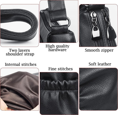 Crossbody Purse for Women Ladies Soft PU Leather Shoulder Bag Medium Roomy Handbag Fashion Tote Top Handle Satchel