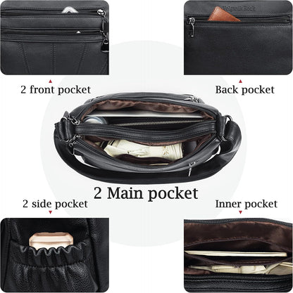 Crossbody Purse for Women Ladies Soft PU Leather Shoulder Bag Medium Roomy Handbag Fashion Tote Top Handle Satchel
