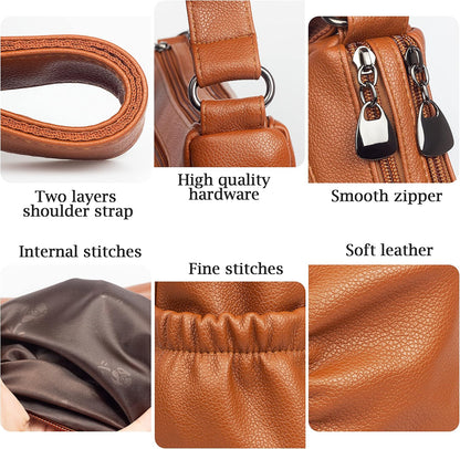 Crossbody Purse for Women Ladies Soft PU Leather Shoulder Bag Medium Roomy Handbag Fashion Tote Top Handle Satchel