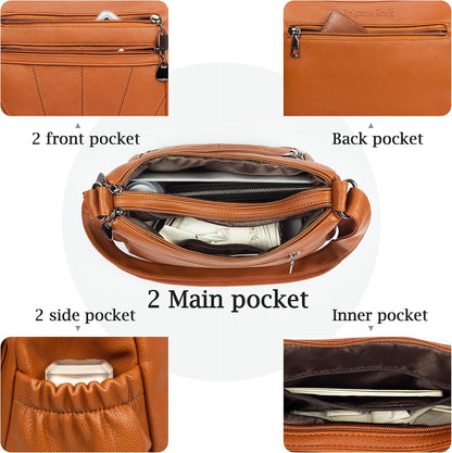 Crossbody Purse for Women Ladies Soft PU Leather Shoulder Bag Medium Roomy Handbag Fashion Tote Top Handle Satchel