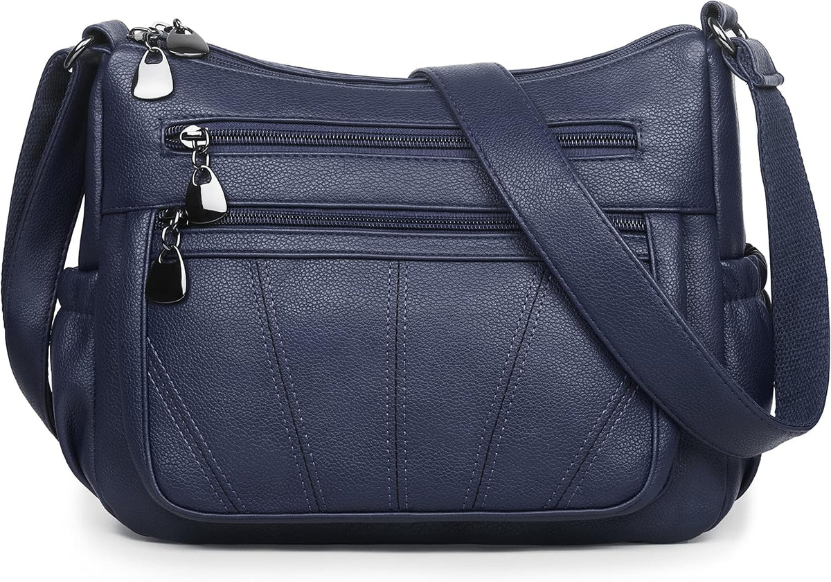 Crossbody Purse for Women Ladies Soft PU Leather Shoulder Bag Medium Roomy Handbag Fashion Tote Top Handle Satchel