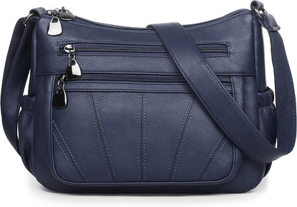 Crossbody Purse for Women Ladies Soft PU Leather Shoulder Bag Medium Roomy Handbag Fashion Tote Top Handle Satchel