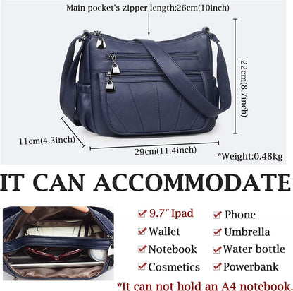 Crossbody Purse for Women Ladies Soft PU Leather Shoulder Bag Medium Roomy Handbag Fashion Tote Top Handle Satchel