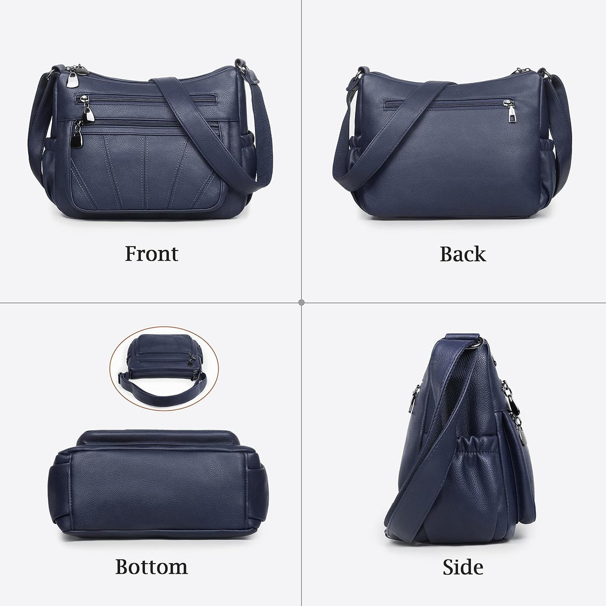 Crossbody Purse for Women Ladies Soft PU Leather Shoulder Bag Medium Roomy Handbag Fashion Tote Top Handle Satchel