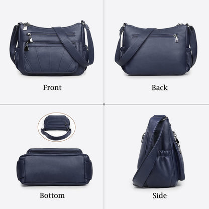 Crossbody Purse for Women Ladies Soft PU Leather Shoulder Bag Medium Roomy Handbag Fashion Tote Top Handle Satchel