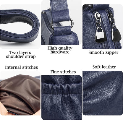 Crossbody Purse for Women Ladies Soft PU Leather Shoulder Bag Medium Roomy Handbag Fashion Tote Top Handle Satchel