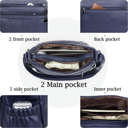 Crossbody Purse for Women Ladies Soft PU Leather Shoulder Bag Medium Roomy Handbag Fashion Tote Top Handle Satchel