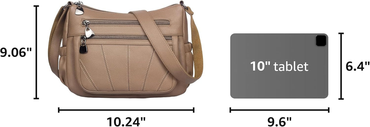 Crossbody Purse for Women Ladies Soft PU Leather Shoulder Bag Medium Roomy Handbag Fashion Tote Top Handle Satchel