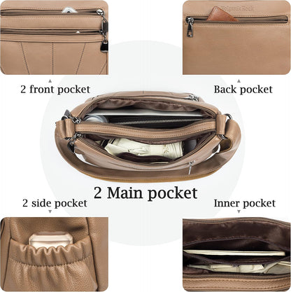 Crossbody Purse for Women Ladies Soft PU Leather Shoulder Bag Medium Roomy Handbag Fashion Tote Top Handle Satchel