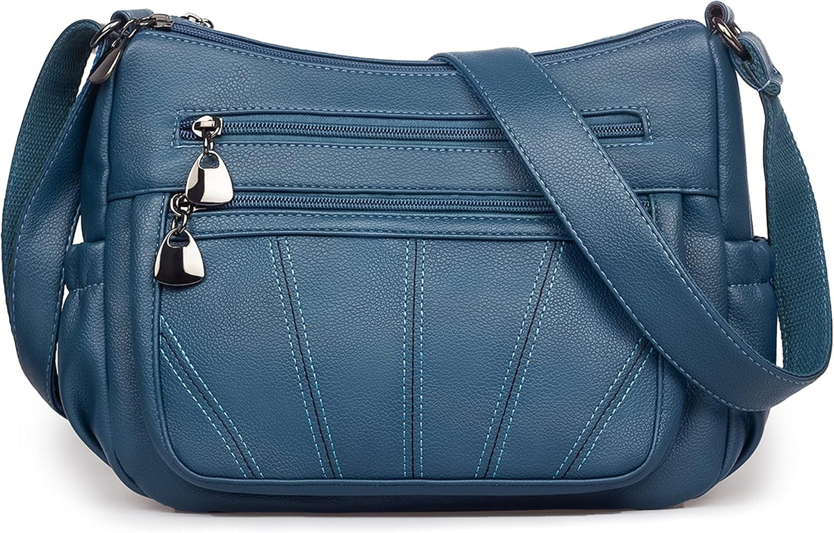 Crossbody Purse for Women Ladies Soft PU Leather Shoulder Bag Medium Roomy Handbag Fashion Tote Top Handle Satchel