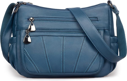 Crossbody Purse for Women Ladies Soft PU Leather Shoulder Bag Medium Roomy Handbag Fashion Tote Top Handle Satchel