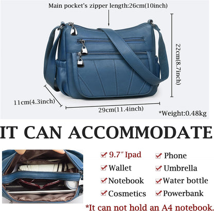 Crossbody Purse for Women Ladies Soft PU Leather Shoulder Bag Medium Roomy Handbag Fashion Tote Top Handle Satchel