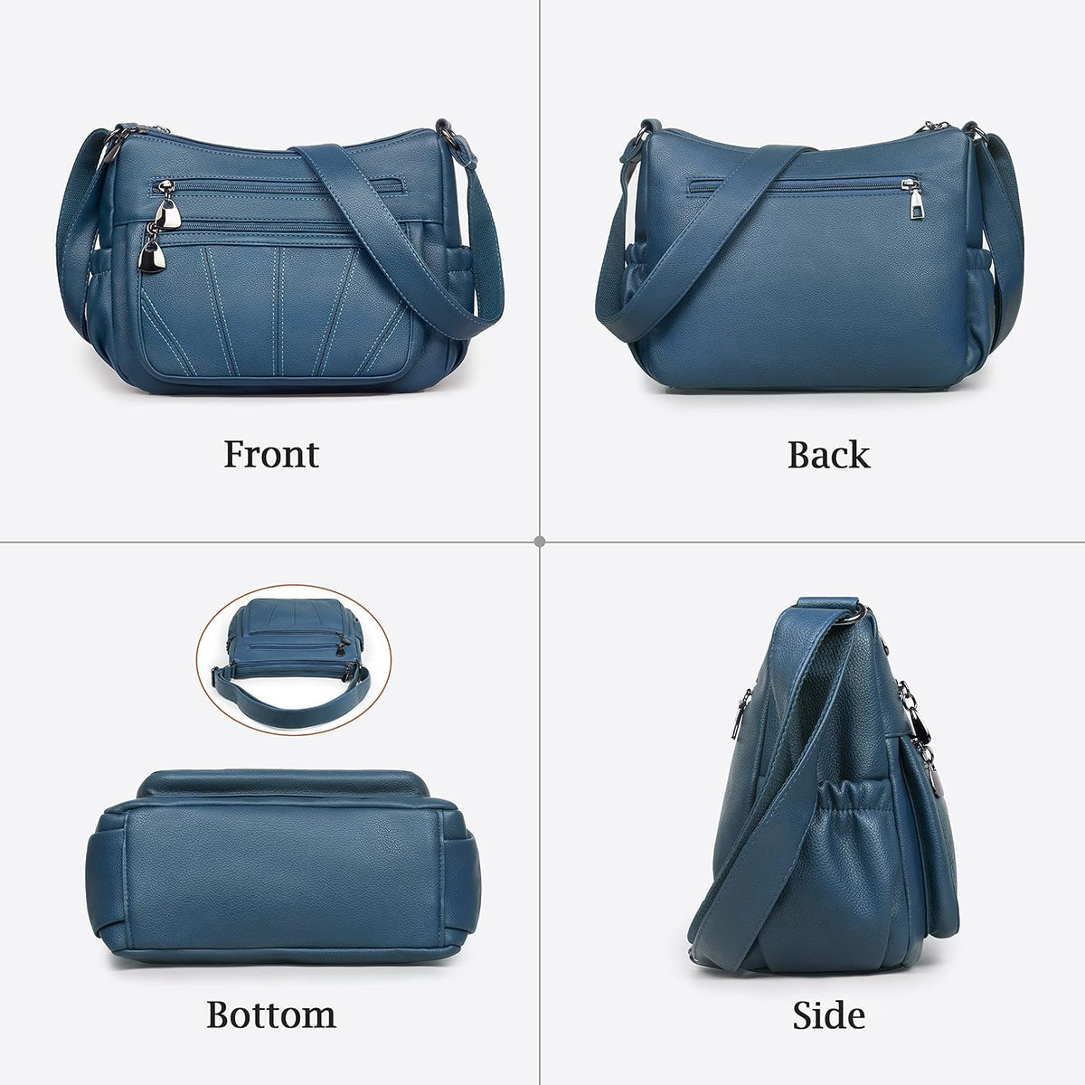 Crossbody Purse for Women Ladies Soft PU Leather Shoulder Bag Medium Roomy Handbag Fashion Tote Top Handle Satchel