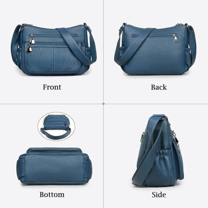 Crossbody Purse for Women Ladies Soft PU Leather Shoulder Bag Medium Roomy Handbag Fashion Tote Top Handle Satchel