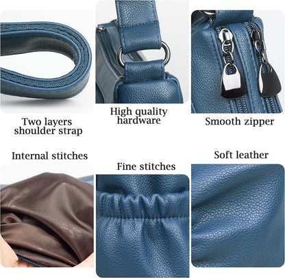 Crossbody Purse for Women Ladies Soft PU Leather Shoulder Bag Medium Roomy Handbag Fashion Tote Top Handle Satchel
