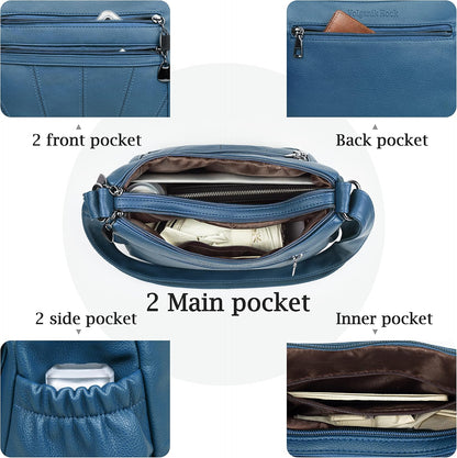Crossbody Purse for Women Ladies Soft PU Leather Shoulder Bag Medium Roomy Handbag Fashion Tote Top Handle Satchel
