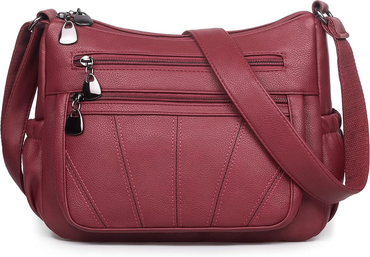 Crossbody Purse for Women Ladies Soft PU Leather Shoulder Bag Medium Roomy Handbag Fashion Tote Top Handle Satchel