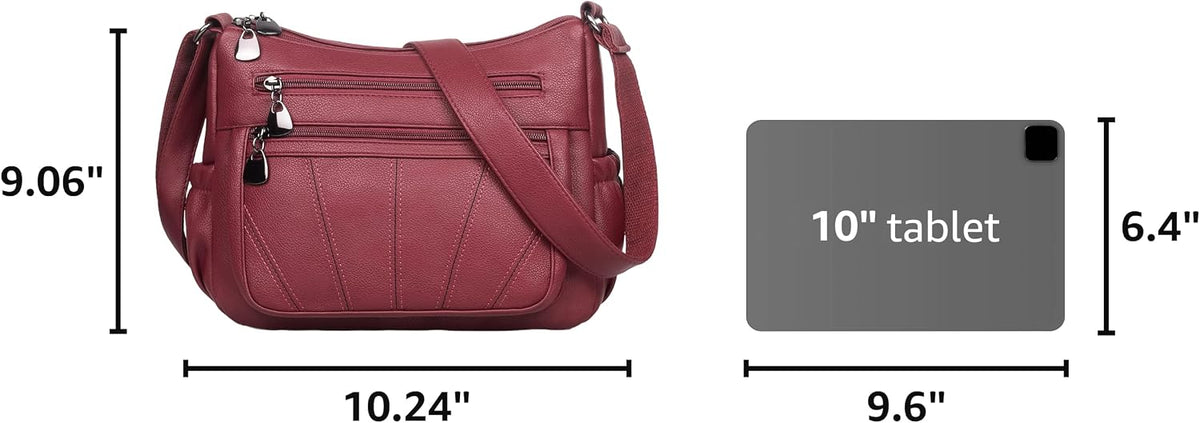 Crossbody Purse for Women Ladies Soft PU Leather Shoulder Bag Medium Roomy Handbag Fashion Tote Top Handle Satchel