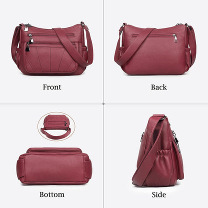 Crossbody Purse for Women Ladies Soft PU Leather Shoulder Bag Medium Roomy Handbag Fashion Tote Top Handle Satchel