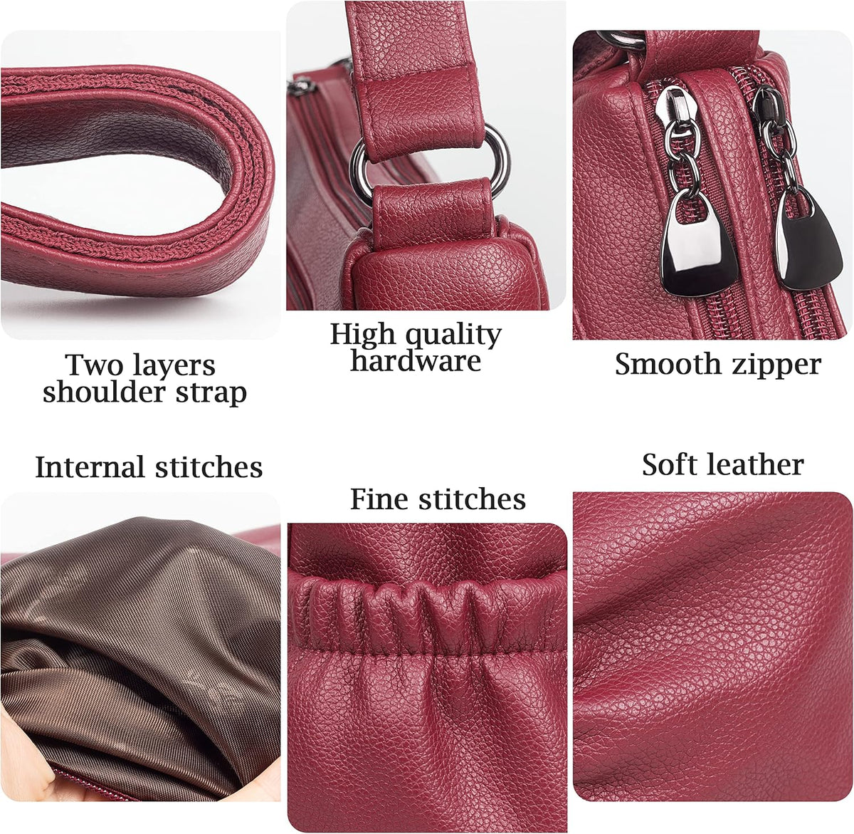Crossbody Purse for Women Ladies Soft PU Leather Shoulder Bag Medium Roomy Handbag Fashion Tote Top Handle Satchel