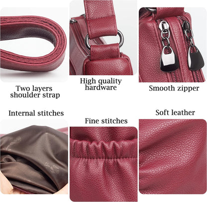 Crossbody Purse for Women Ladies Soft PU Leather Shoulder Bag Medium Roomy Handbag Fashion Tote Top Handle Satchel