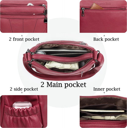 Crossbody Purse for Women Ladies Soft PU Leather Shoulder Bag Medium Roomy Handbag Fashion Tote Top Handle Satchel