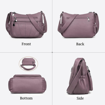 Crossbody Purse for Women Ladies Soft PU Leather Shoulder Bag Medium Roomy Handbag Fashion Tote Top Handle Satchel