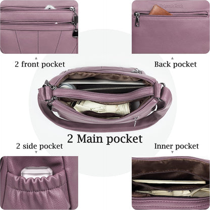 Crossbody Purse for Women Ladies Soft PU Leather Shoulder Bag Medium Roomy Handbag Fashion Tote Top Handle Satchel