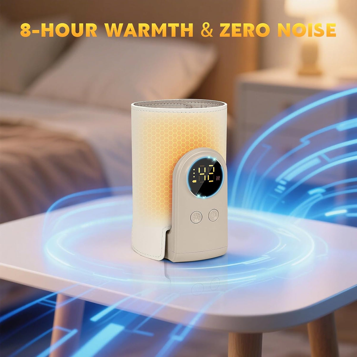Portable Bottle Warmer for Travel, Fast Heating & Precise Temperature Control with LCD Display, Long Lasting Warming for Breast Milk/Formula, Fast Charging On The Go