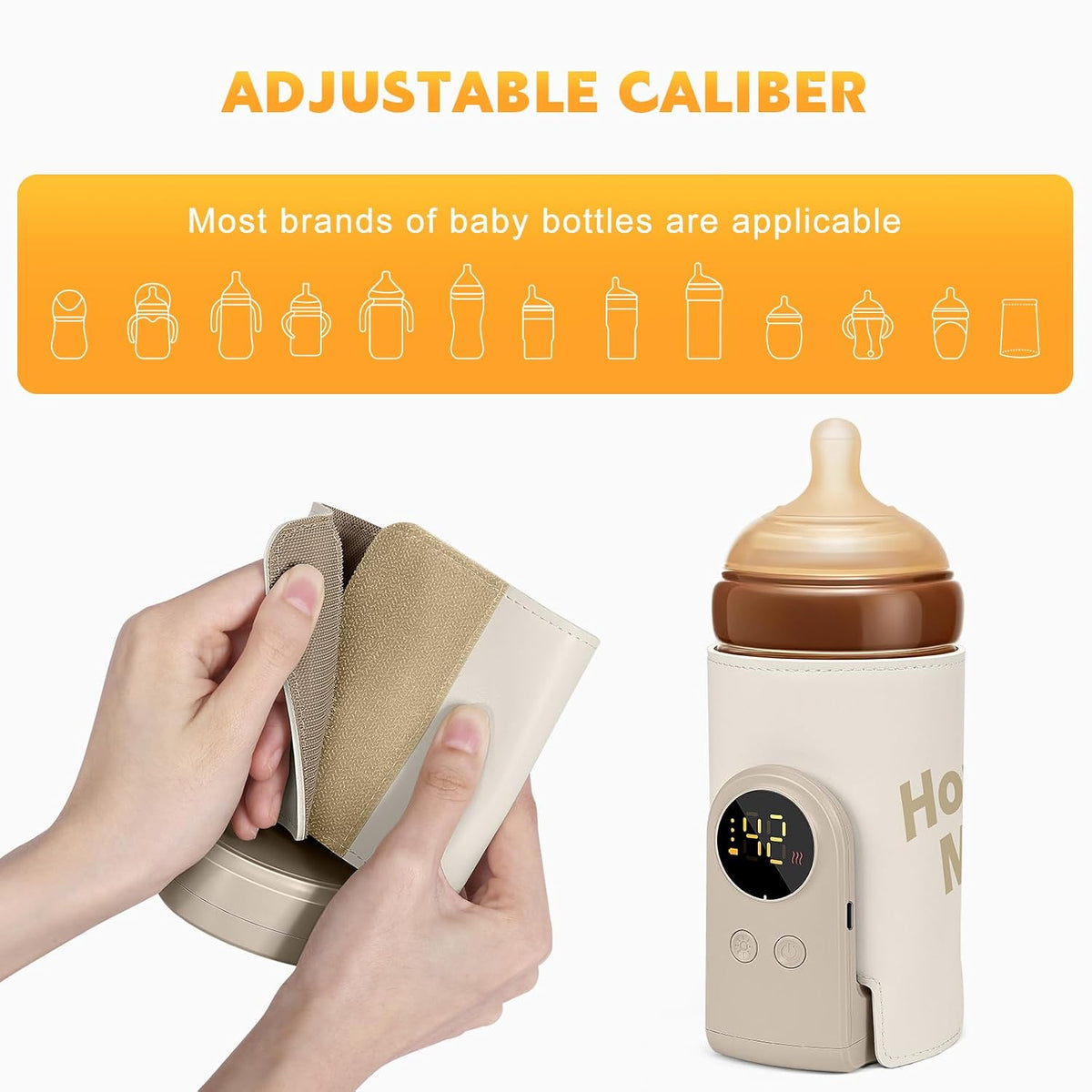 Portable Bottle Warmer for Travel, Fast Heating & Precise Temperature Control with LCD Display, Long Lasting Warming for Breast Milk/Formula, Fast Charging On The Go