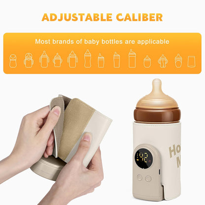 Portable Bottle Warmer for Travel, Fast Heating & Precise Temperature Control with LCD Display, Long Lasting Warming for Breast Milk/Formula, Fast Charging On The Go
