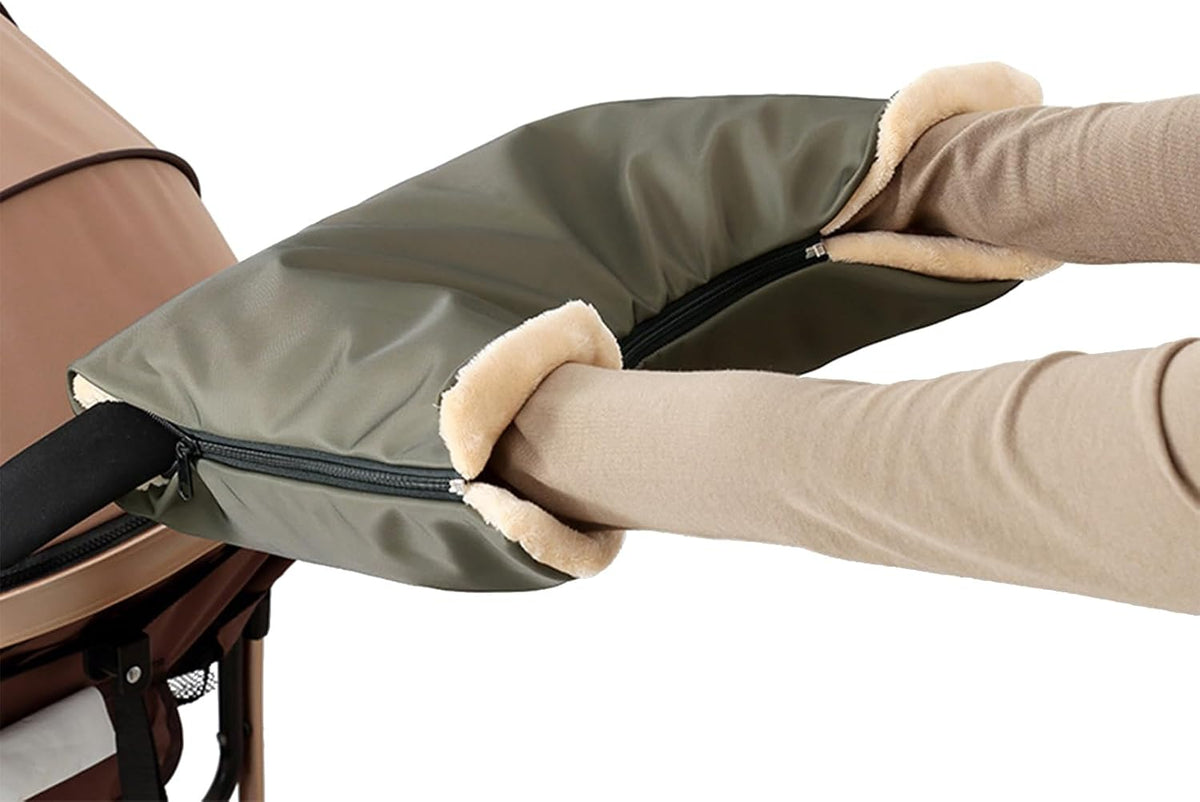Winter Warm Waterproof Baby Stroller Gloves for Parents Thick Plush Lined Warmer Hand Muff Stroller Accessories