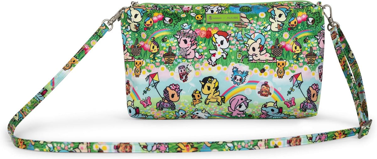 Tokidoki Diaper Clutch Wristlet, Compact Diaper & Wipes Organizer Pouch with Adjustable Crossbody Strap, Stroller Hanging Zip Case, Machine Washable Small Diaper Bag Accessory