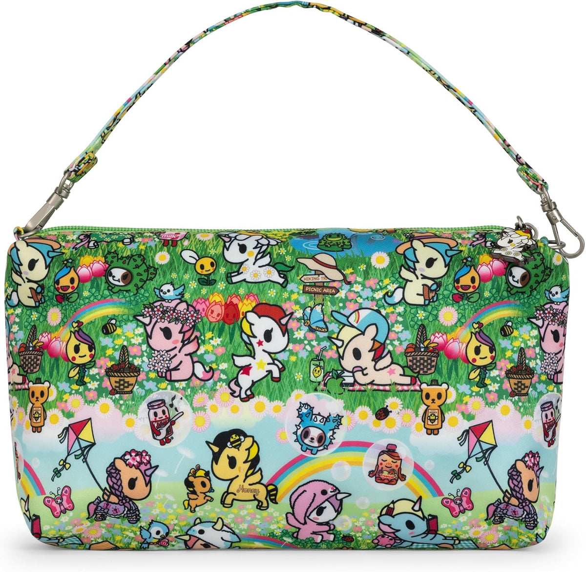 Tokidoki Diaper Clutch Wristlet, Compact Diaper & Wipes Organizer Pouch with Adjustable Crossbody Strap, Stroller Hanging Zip Case, Machine Washable Small Diaper Bag Accessory