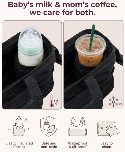 Stroller Organizer with 40 oz Tumbler Holder, Non-Slip Straps