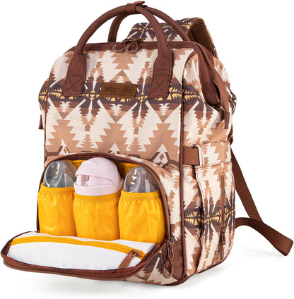 Montana West Wrangler Callie Diaper Bag Backpack with Stroller Straps Western Pattern Multifunction Baby Travel Bag WG2204-91102HPK