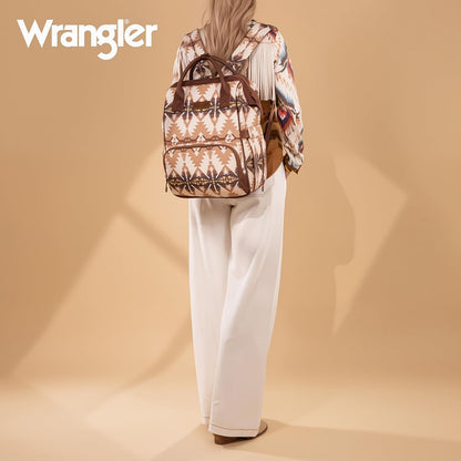Montana West Wrangler Callie Diaper Bag Backpack with Stroller Straps Western Pattern Multifunction Baby Travel Bag WG2204-91102HPK