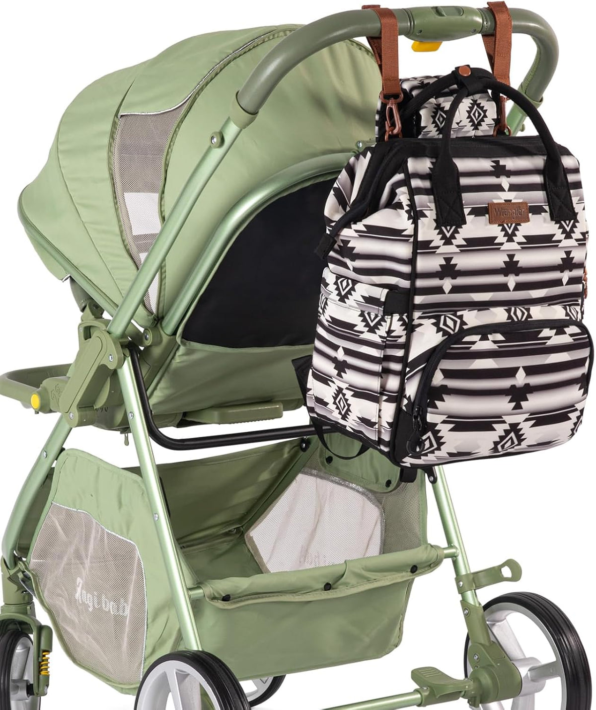 Montana West Wrangler Callie Diaper Bag Backpack with Stroller Straps Western Pattern Multifunction Baby Travel Bag WG2204-91102HPK