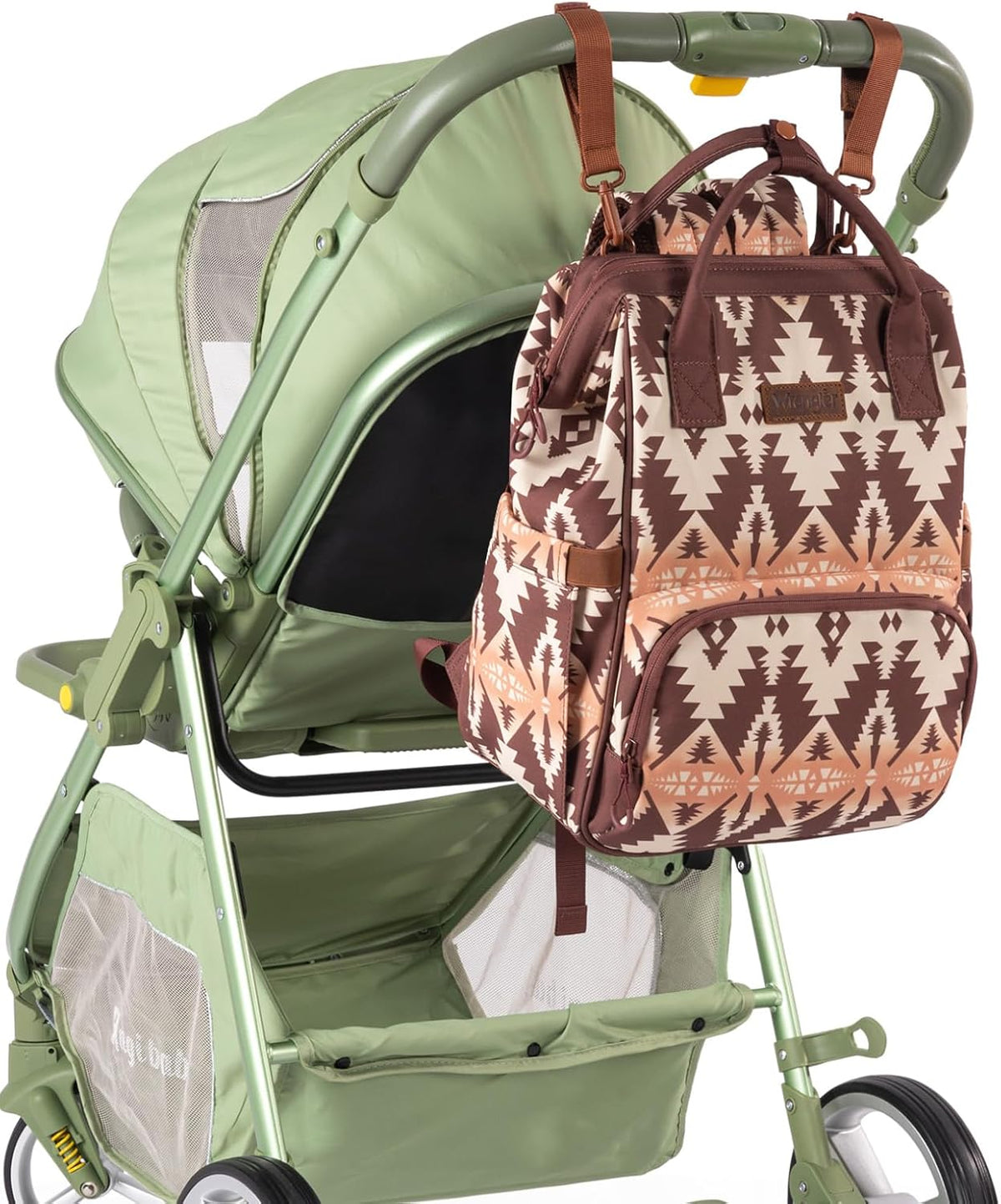 Montana West Wrangler Callie Diaper Bag Backpack with Stroller Straps Western Pattern Multifunction Baby Travel Bag WG2204-91102HPK