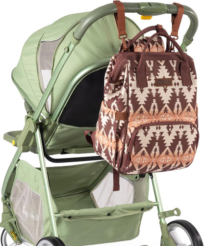 Montana West Wrangler Callie Diaper Bag Backpack with Stroller Straps Western Pattern Multifunction Baby Travel Bag WG2204-91102HPK