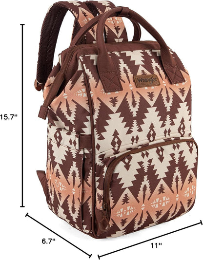 Montana West Wrangler Callie Diaper Bag Backpack with Stroller Straps Western Pattern Multifunction Baby Travel Bag WG2204-91102HPK
