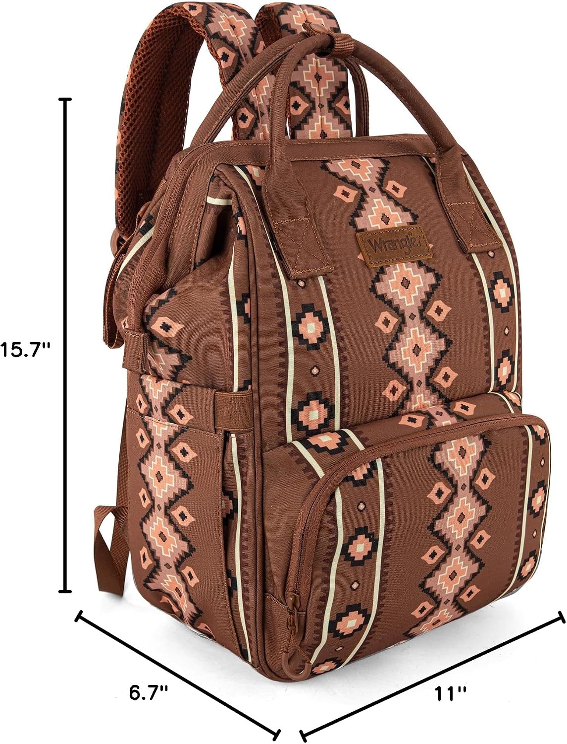 Montana West Wrangler Callie Diaper Bag Backpack with Stroller Straps Western Pattern Multifunction Baby Travel Bag WG2204-91102HPK