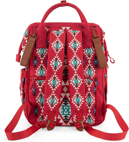 Montana West Wrangler Callie Diaper Bag Backpack with Stroller Straps Western Pattern Multifunction Baby Travel Bag WG2204-91102HPK