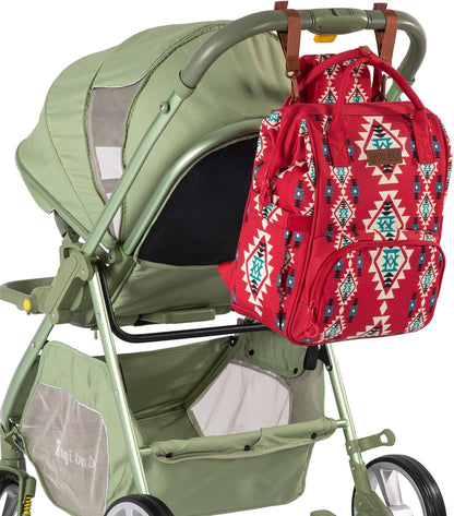 Montana West Wrangler Callie Diaper Bag Backpack with Stroller Straps Western Pattern Multifunction Baby Travel Bag WG2204-91102HPK
