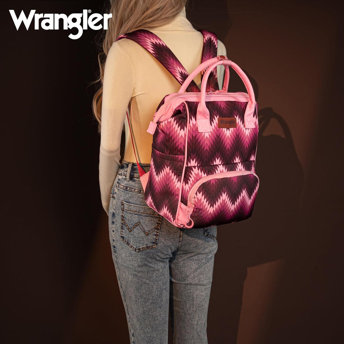 Montana West Wrangler Callie Diaper Bag Backpack with Stroller Straps Western Pattern Multifunction Baby Travel Bag WG2204-91102HPK