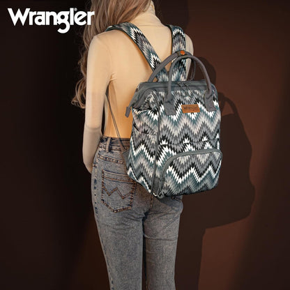 Montana West Wrangler Callie Diaper Bag Backpack with Stroller Straps Western Pattern Multifunction Baby Travel Bag WG2204-91102HPK